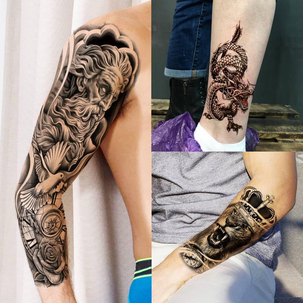 SELIDODO 20 Sheets Extra Large Full Arm Sleeve Temporary Tattoos for Adults | Waterproof Realistic Designs
