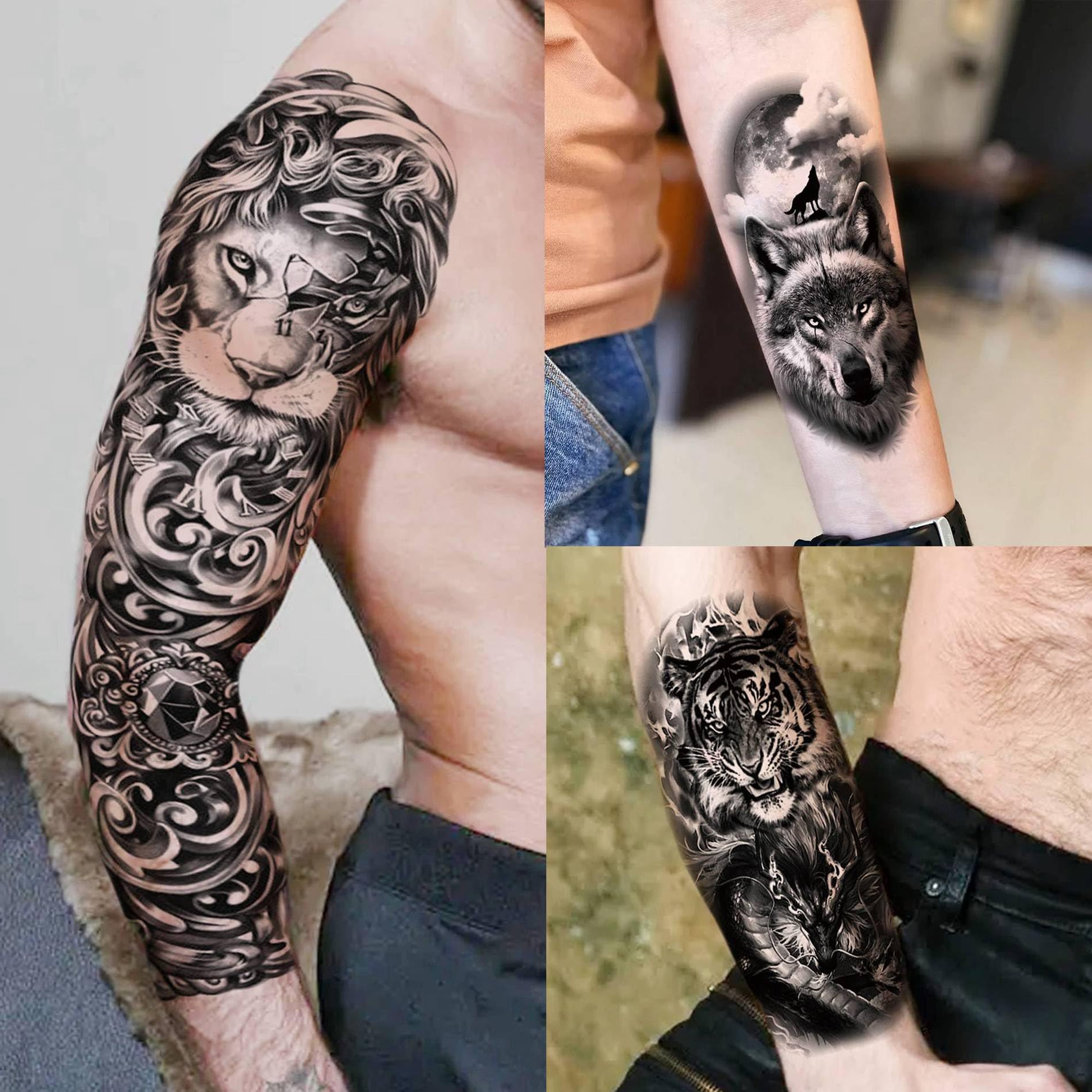 SELIDODO 20 Sheets Extra Large Full Arm Sleeve Temporary Tattoos for Adults | Waterproof Realistic Designs