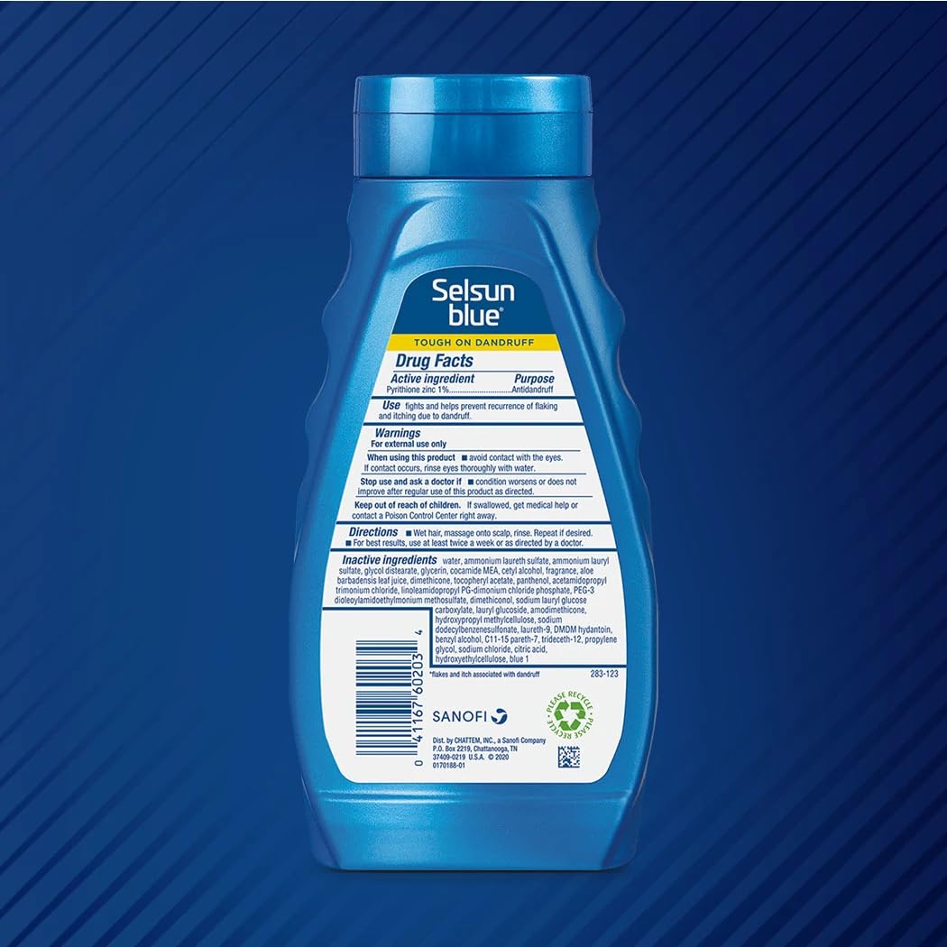 Selsun Blue Itchy Dry Scalp Anti-Dandruff Shampoo – Extra-Hydrating Formula, 2-Pack