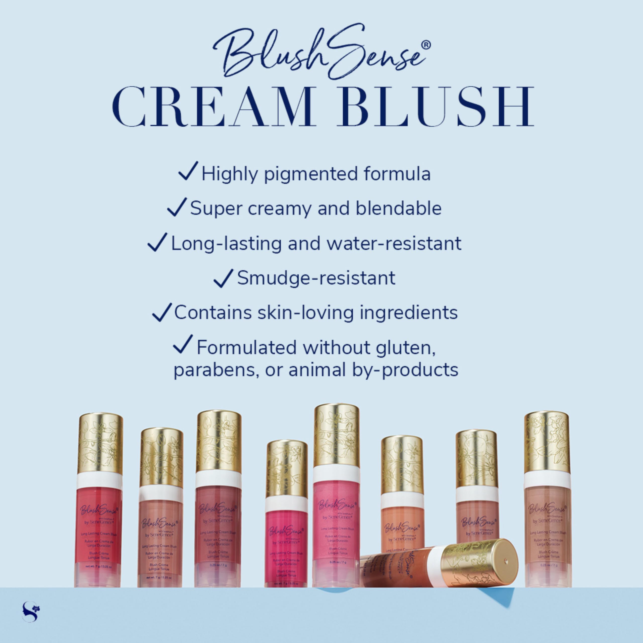 SeneGence BlushSense Cream Blush Pink Berry – Hydrating Buildable Color (0.25 oz)