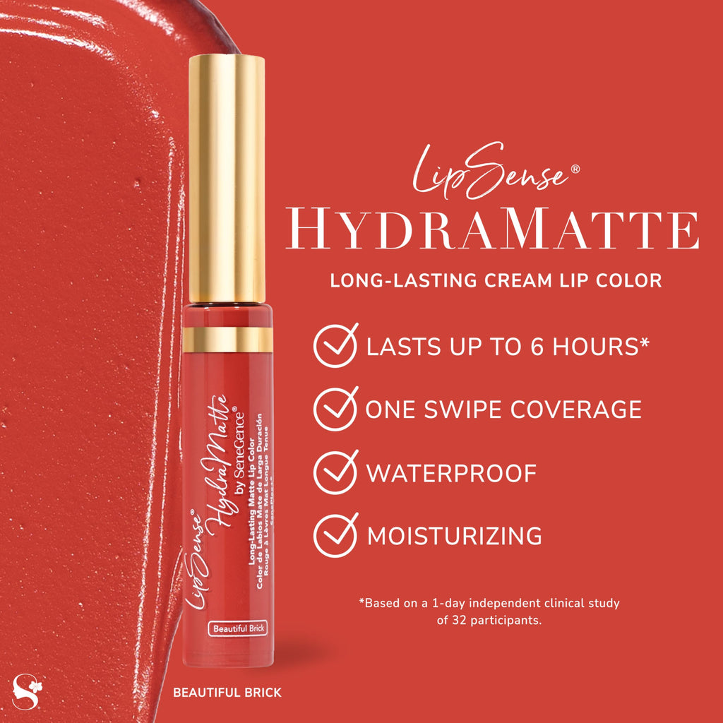 SeneGence LipSense HydraMat Long-Lasting Lipstick – 6-Hour Wear, Waterproof, Hydrating, Vegan