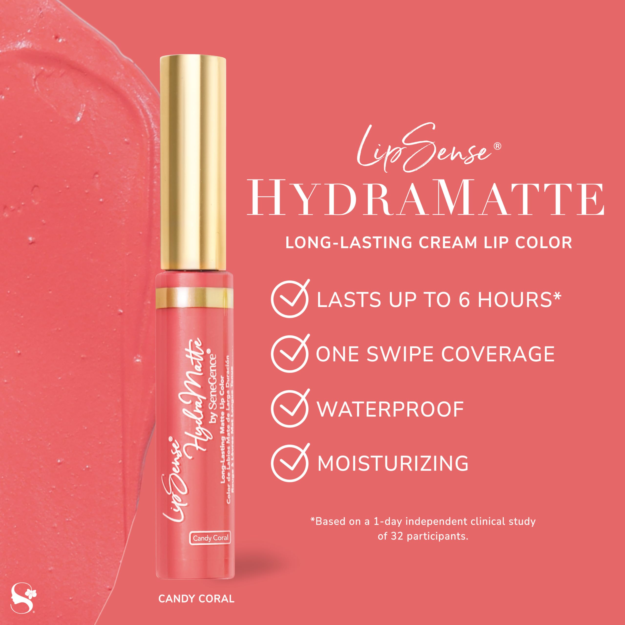 SeneGence LipSense HydraMatte Lipstick – 6-Hour Wear, Waterproof, Hydrating