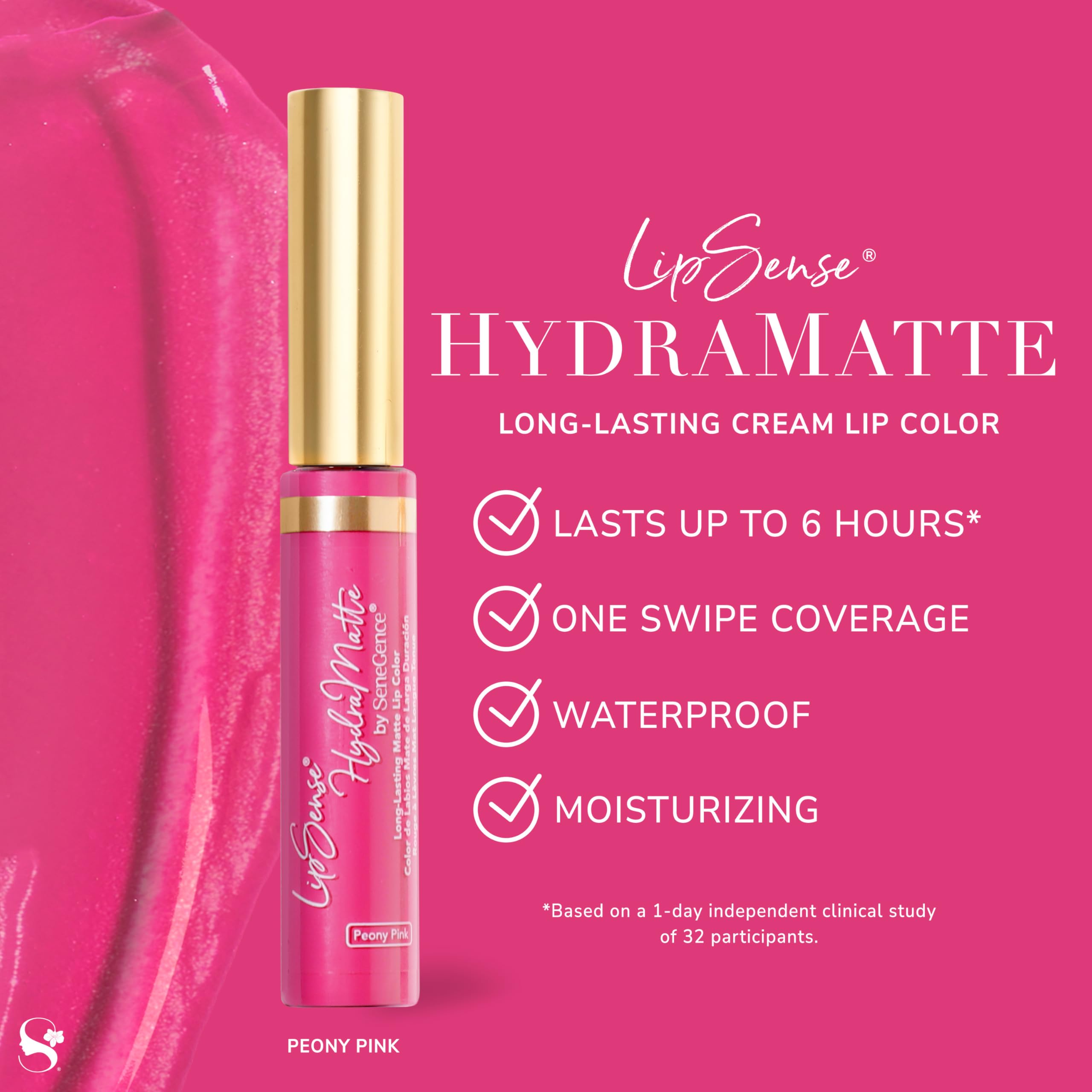 SeneGence LipSense HydraMatte Lipstick – 6-Hour Wear, Waterproof, Vegan