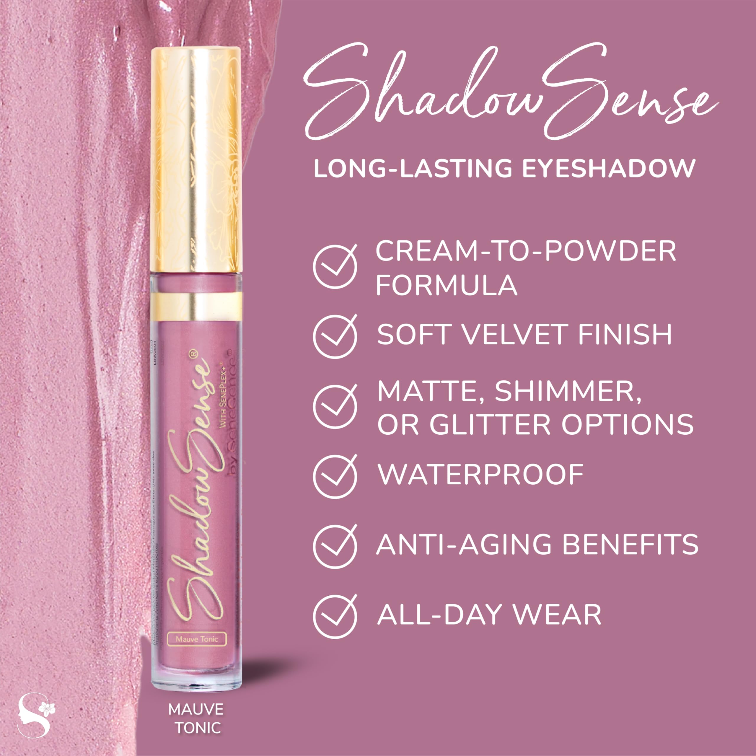 SeneGence ShadowSense Mauve Tonic – Long-Lasting Creme-to-Powder Eyeshadow