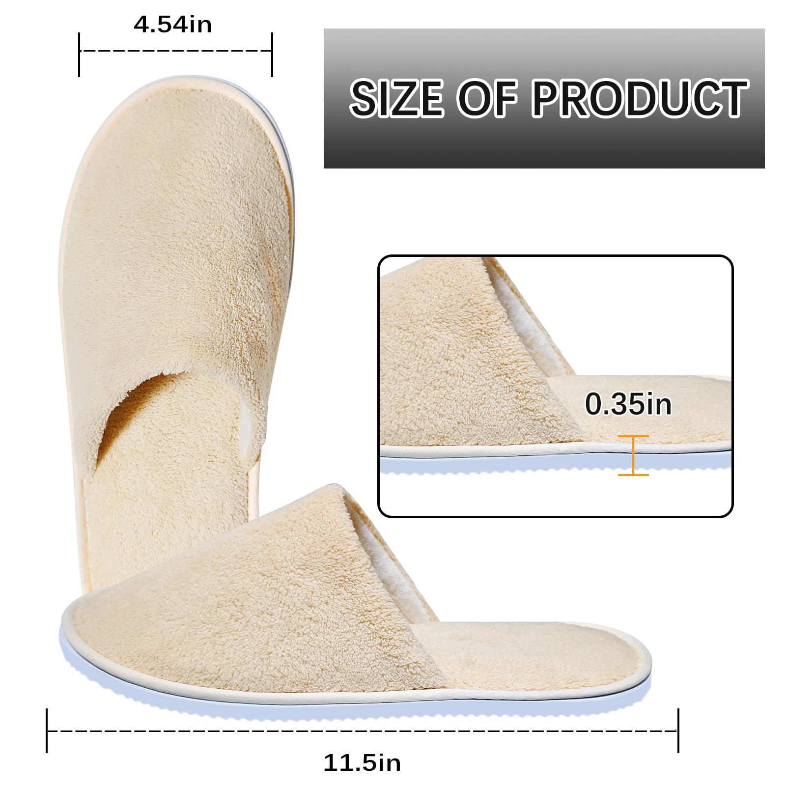 SENJUNSAFE 8 Pairs Guest Slippers – Disposable & Reusable (US Men 10 / Women 11)