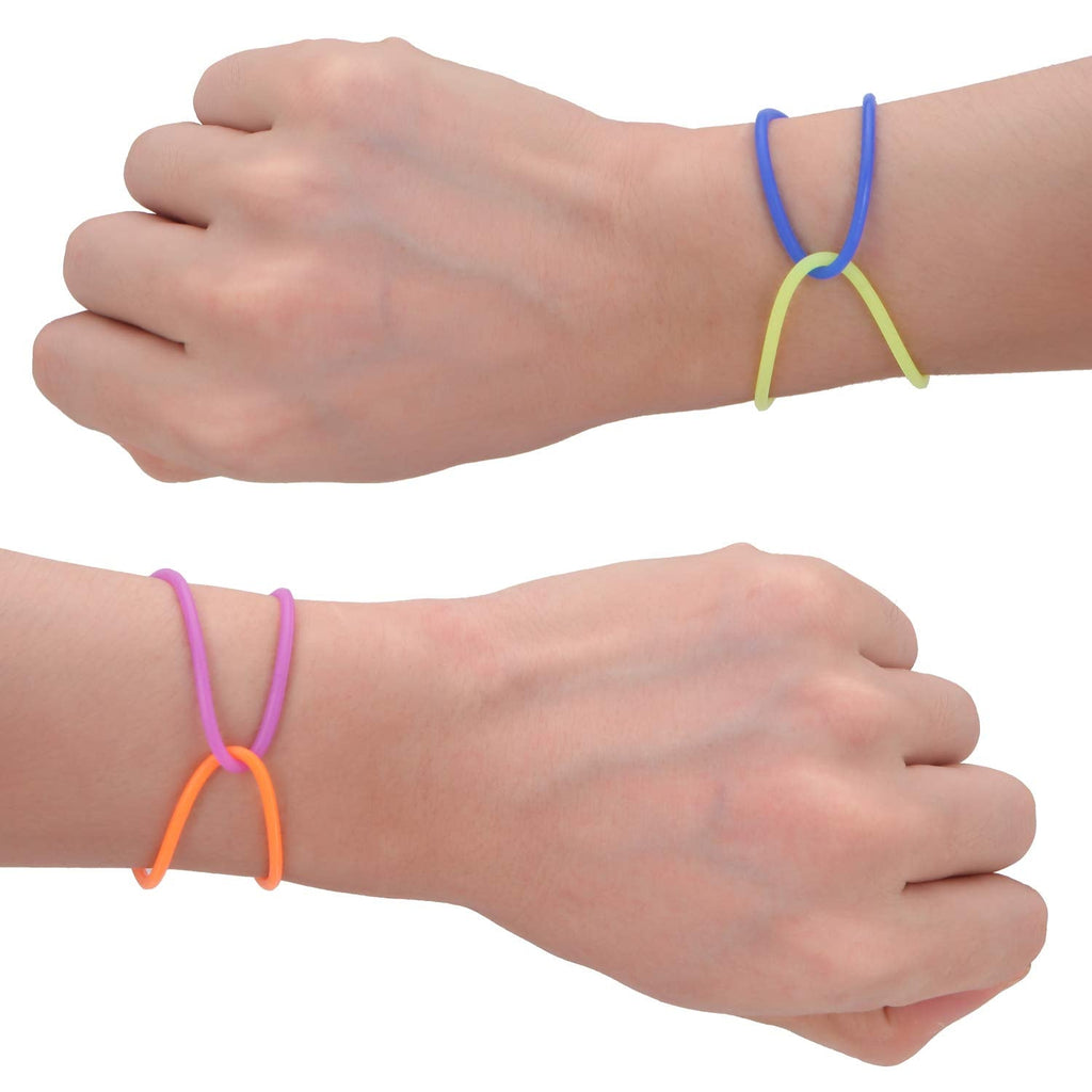 Senkary 120 Pieces Silicone Jelly Bracelets – Colorful 80s Style Stretchy Rubber Bracelets for Party Favors, Hair Ties, and Everyday Wear