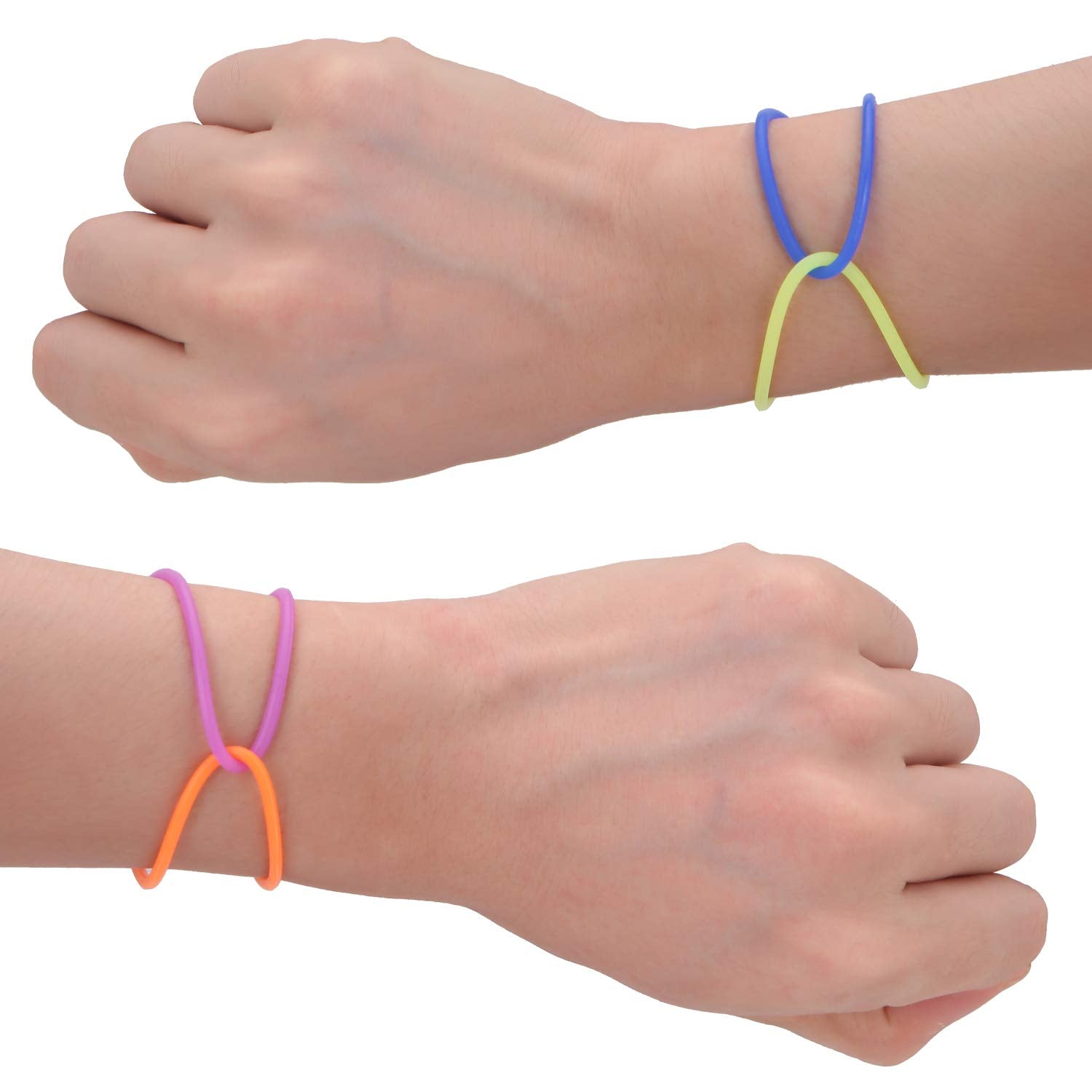 Senkary 120 Pieces Silicone Jelly Bracelets – Colorful 80s Style Stretchy Rubber Bracelets for Party Favors, Hair Ties, and Everyday Wear