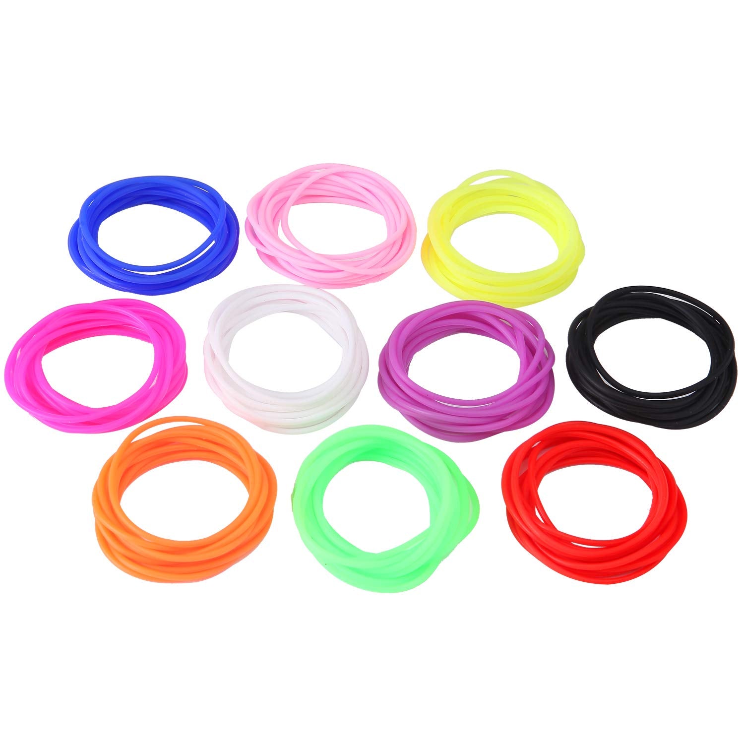 Senkary 120 Pieces Silicone Jelly Bracelets – Colorful 80s Style Stretchy Rubber Bracelets for Party Favors, Hair Ties, and Everyday Wear