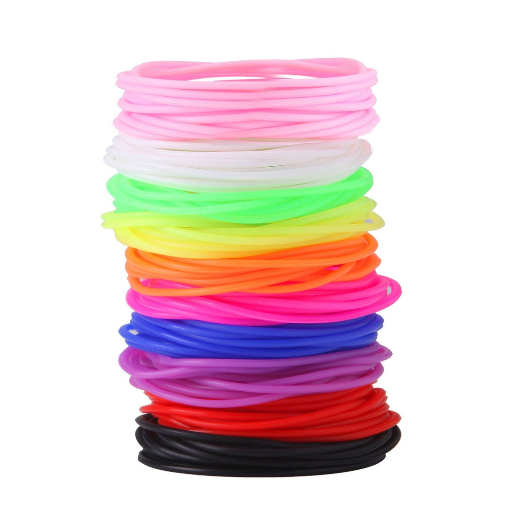 Senkary 120 Pieces Silicone Jelly Bracelets – Colorful 80s Style Stretchy Rubber Bracelets for Party Favors, Hair Ties, and Everyday Wear