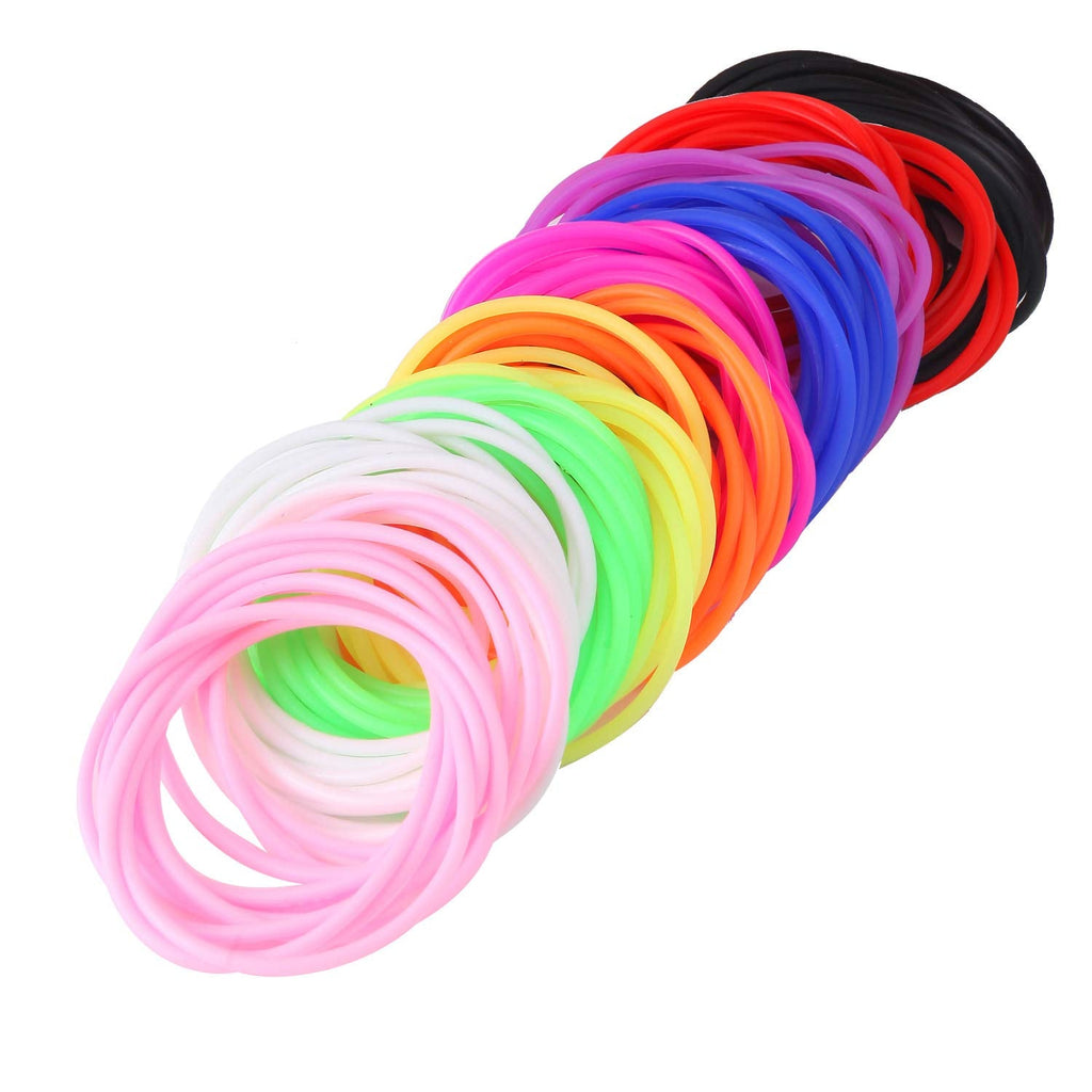 Senkary 120 Pieces Silicone Jelly Bracelets – Colorful 80s Style Stretchy Rubber Bracelets for Party Favors, Hair Ties, and Everyday Wear