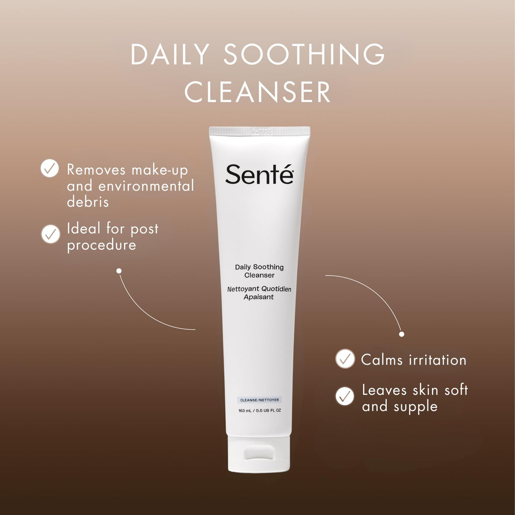 Sente Daily Soothing Facial Cleanser for Dry & Sensitive Skin | Vitamin E | 5.5 Fl Oz