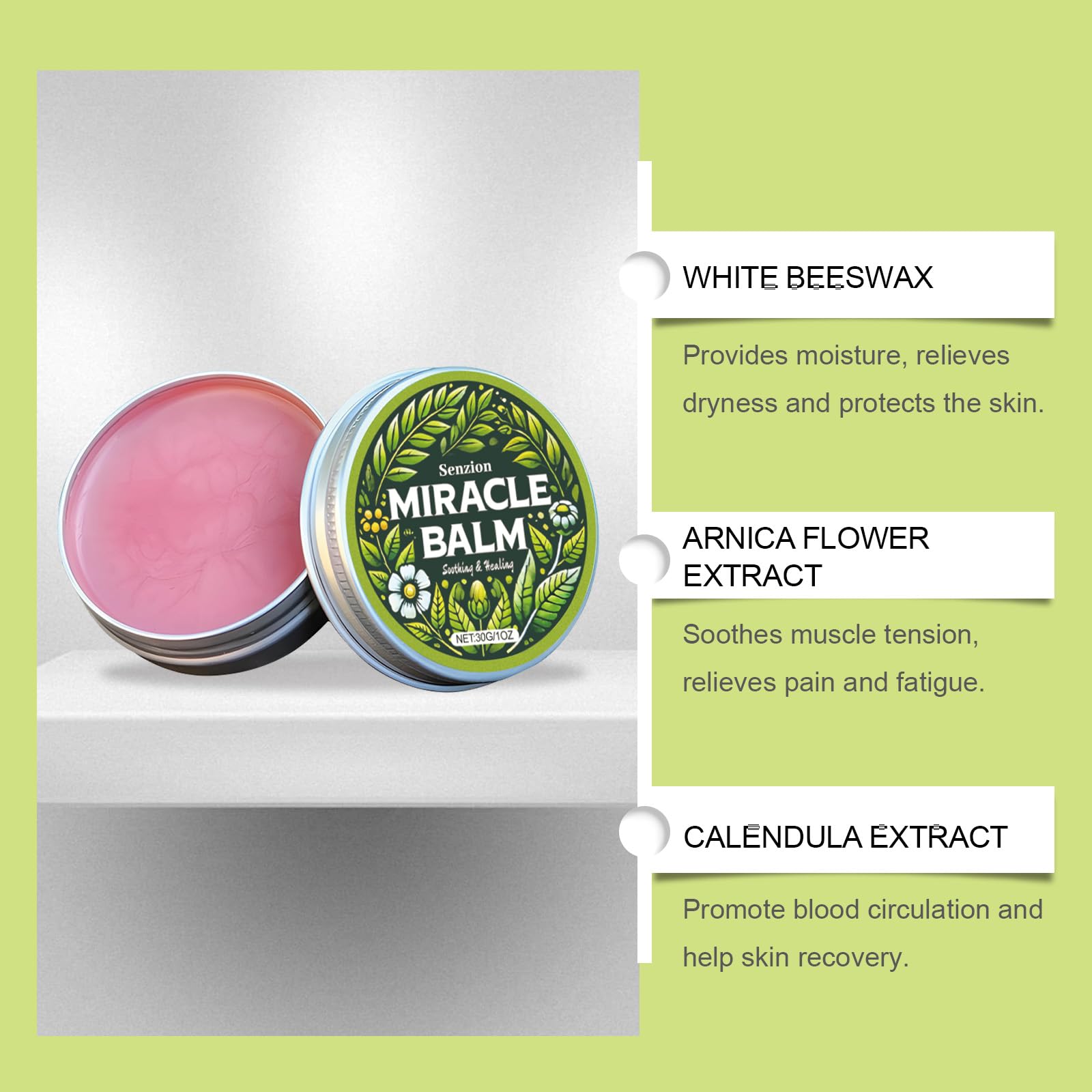 Senzion Miracle Balm – Organic 2-Pack for Relaxed, Comfortable Skin (Legs, Arms, Back)