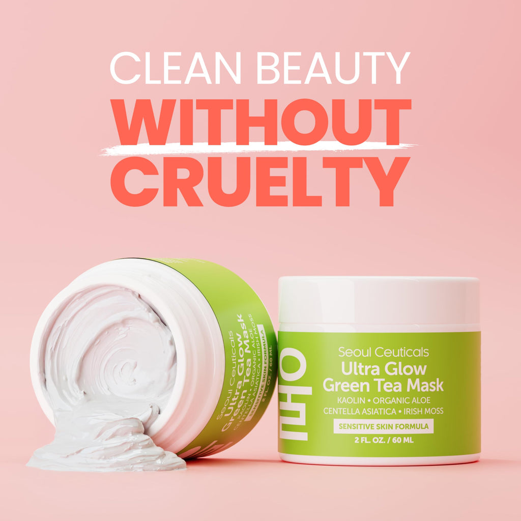 SeoulCeuticals Korean Green Tea Wash-Off Mask for Sensitive Skin – Aloe Vera + Centella Asiatica, Hydrating 2oz