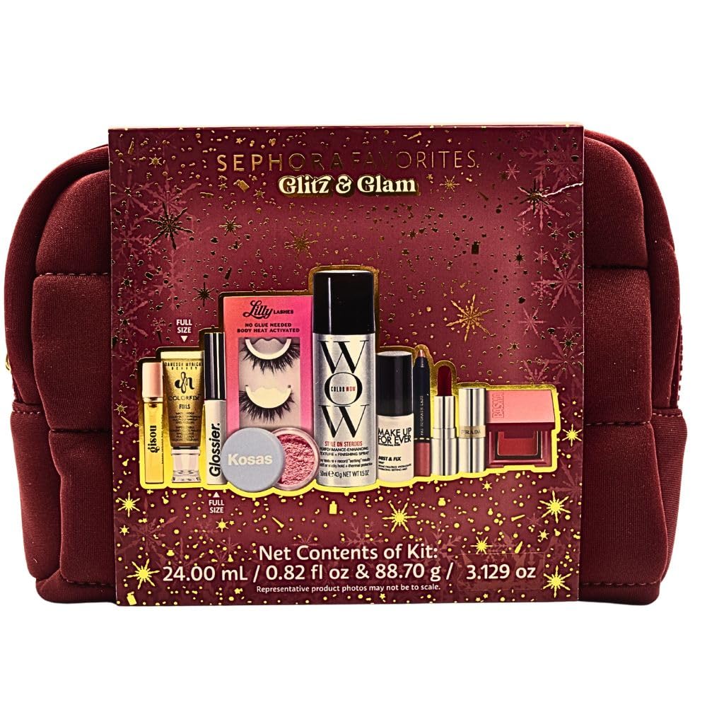 Sephora Glitz & Glam 10-Piece Holiday Gift Set – Makeup, Hair & Skincare Essentials