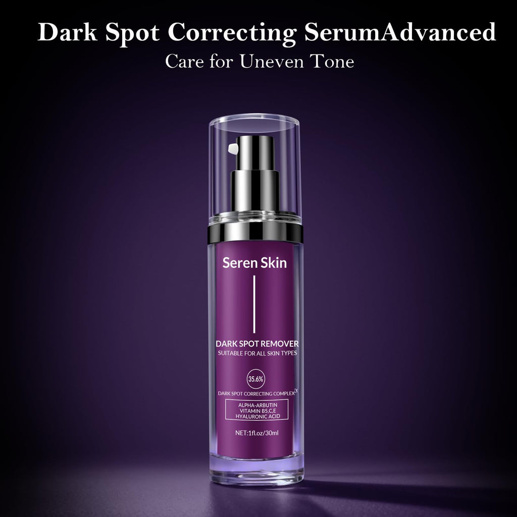 SerenSkin Dark Spot Remover Serum for Face & Body – 1 fl oz | 35.6% Brightening Complex