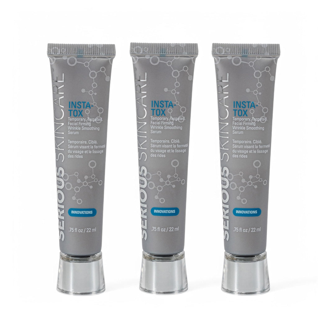 Serious Skincare INSTA-TOX Instant Wrinkle Smoothing Serum Trio – Temporary Tightening, Quick Results, 3 x 0.75 fl oz