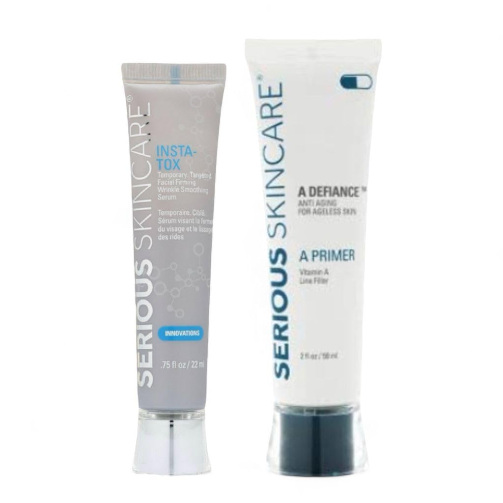 Serious Skincare INSTA-TOX Serum + A Defiance Primer Duo – Wrinkle, Line & Pore Filler