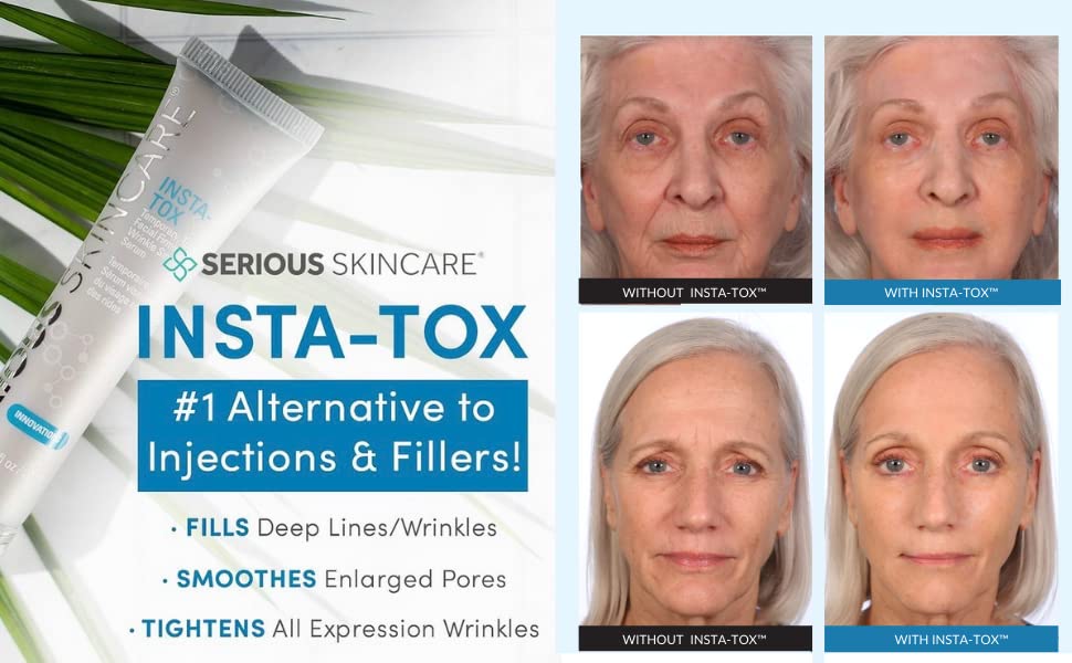 Serious Skincare INSTA-TOX Serum + A Defiance Primer Duo – Wrinkle, Line & Pore Filler