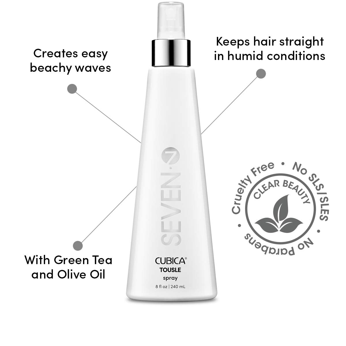 SEVEN CUBICA TOUSLE Texture Hair Spray – Medium Hold Texture & Beachy Waves | Made in USA