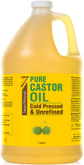 Seven Minerals Unrefined Hexane-Free Castor Oil, 128 oz – Hair Growth, Lash & Brow Conditioning, Dry Skin