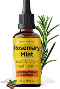Seven Minerals Rosemary Hair Growth Oil – Rice Protein, Caffeine & Mint, 2 oz