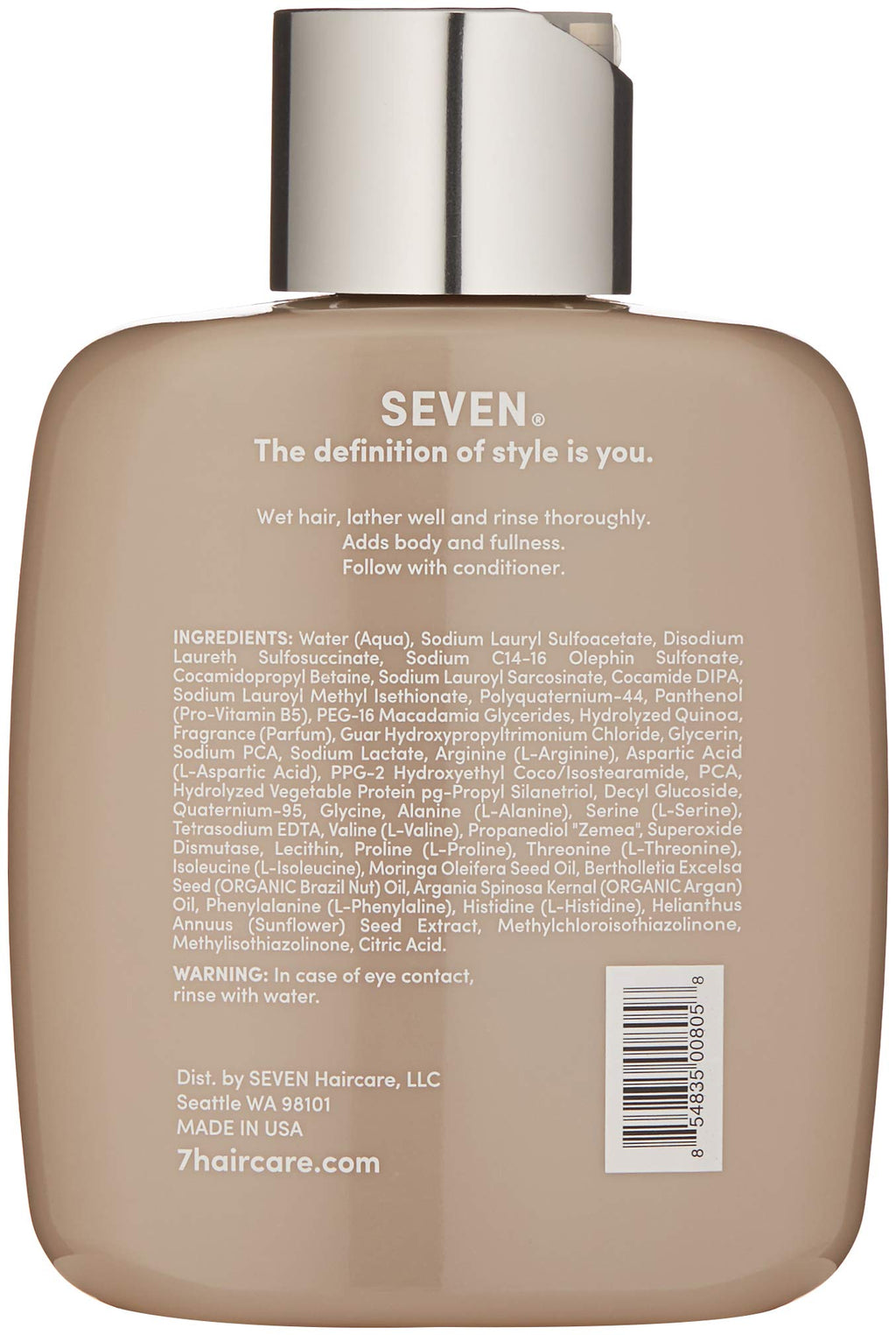 SEVEN Satara Volume Shampoo – Sulfate-Free, Vegan, Made in USA
