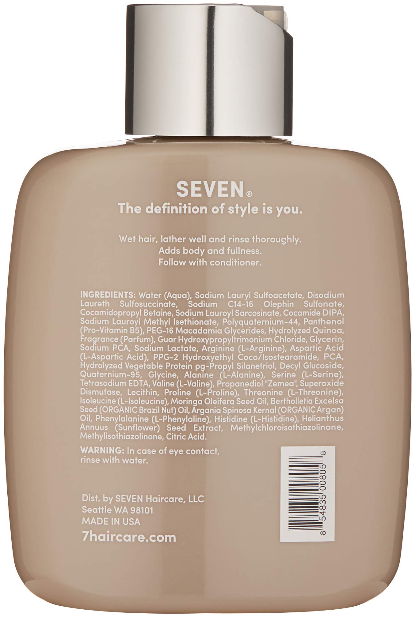 SEVEN Satara Volume Shampoo – Sulfate-Free, Vegan, Made in USA