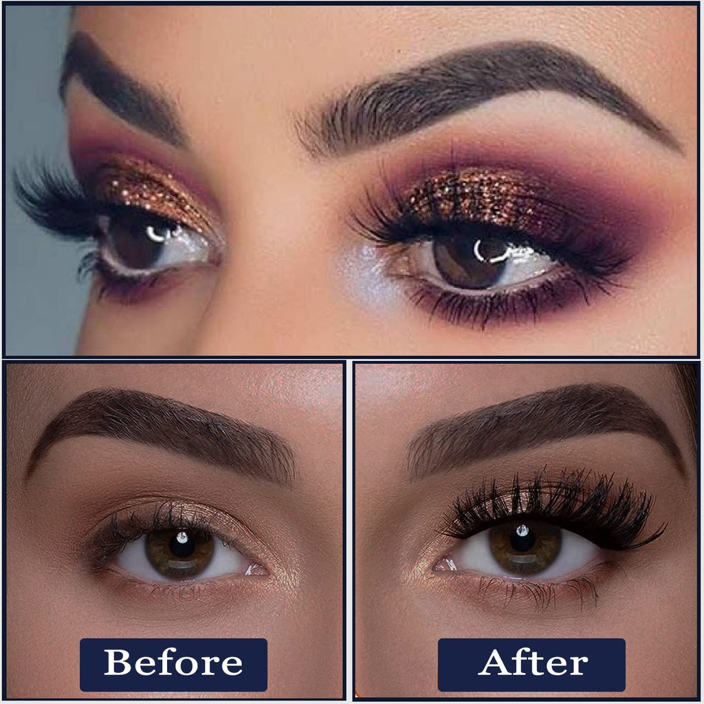 7C SEVENCROWN Magnetic Eyelashes – Natural Cat-Eye, 7 Pairs, Reusable with Magnetic Liner & Applicator