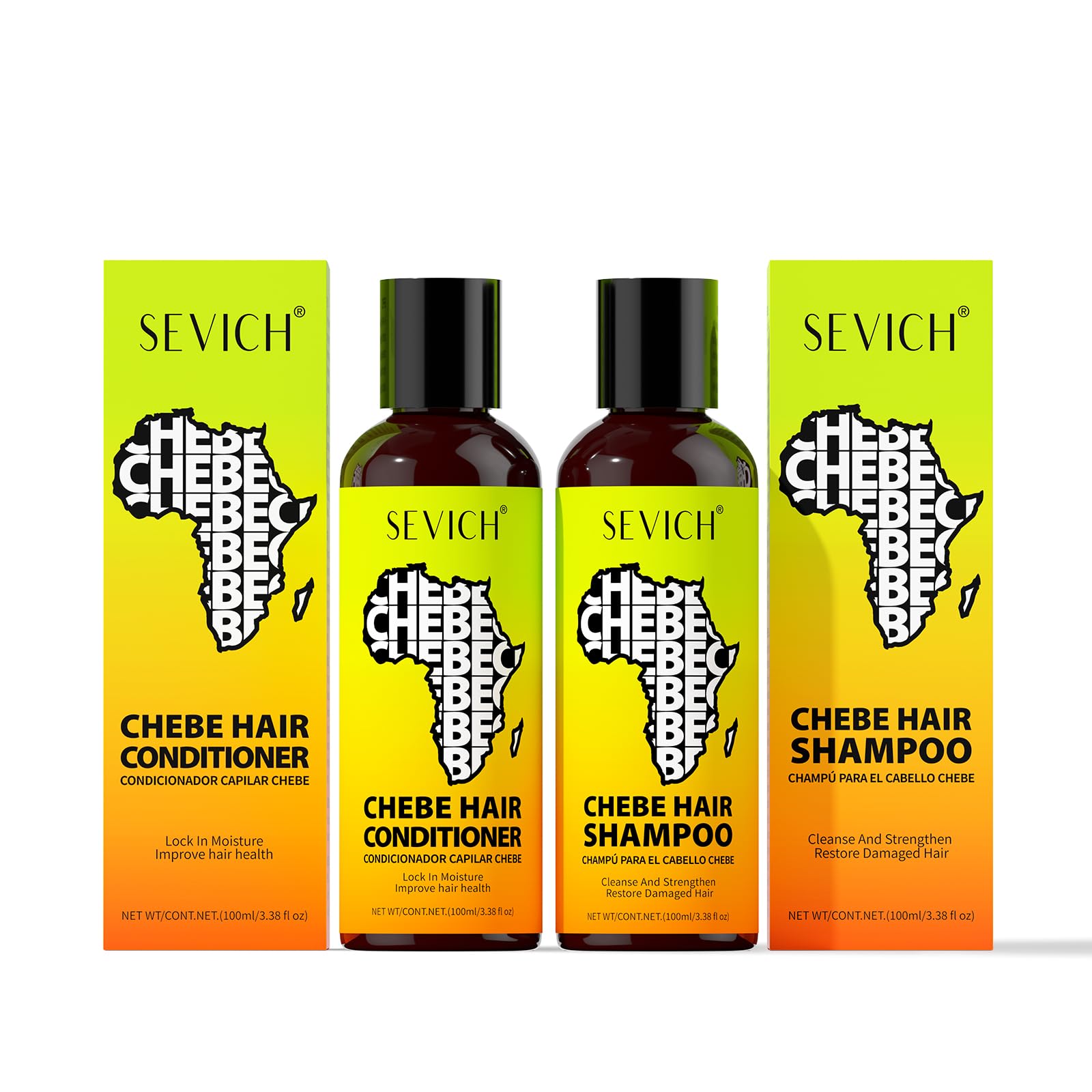 SEVICH Naturals Chebe Shampoo & Conditioner Set | 100% Chebe Essence
