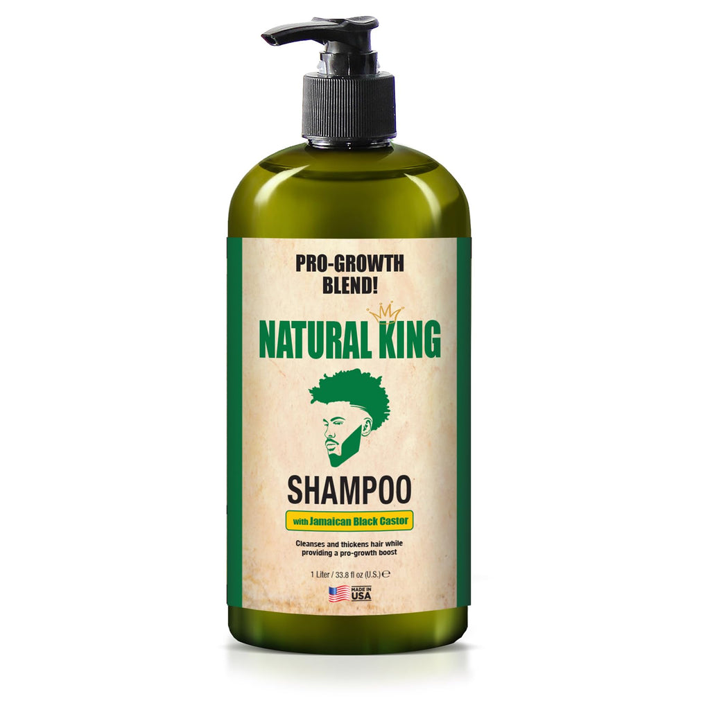 SFC Natural King Jamaican Black Castor Shampoo 33.8 oz + Pro-Growth Hair & Beard Oil 7.1 oz Set for Nourishing Hair Growth