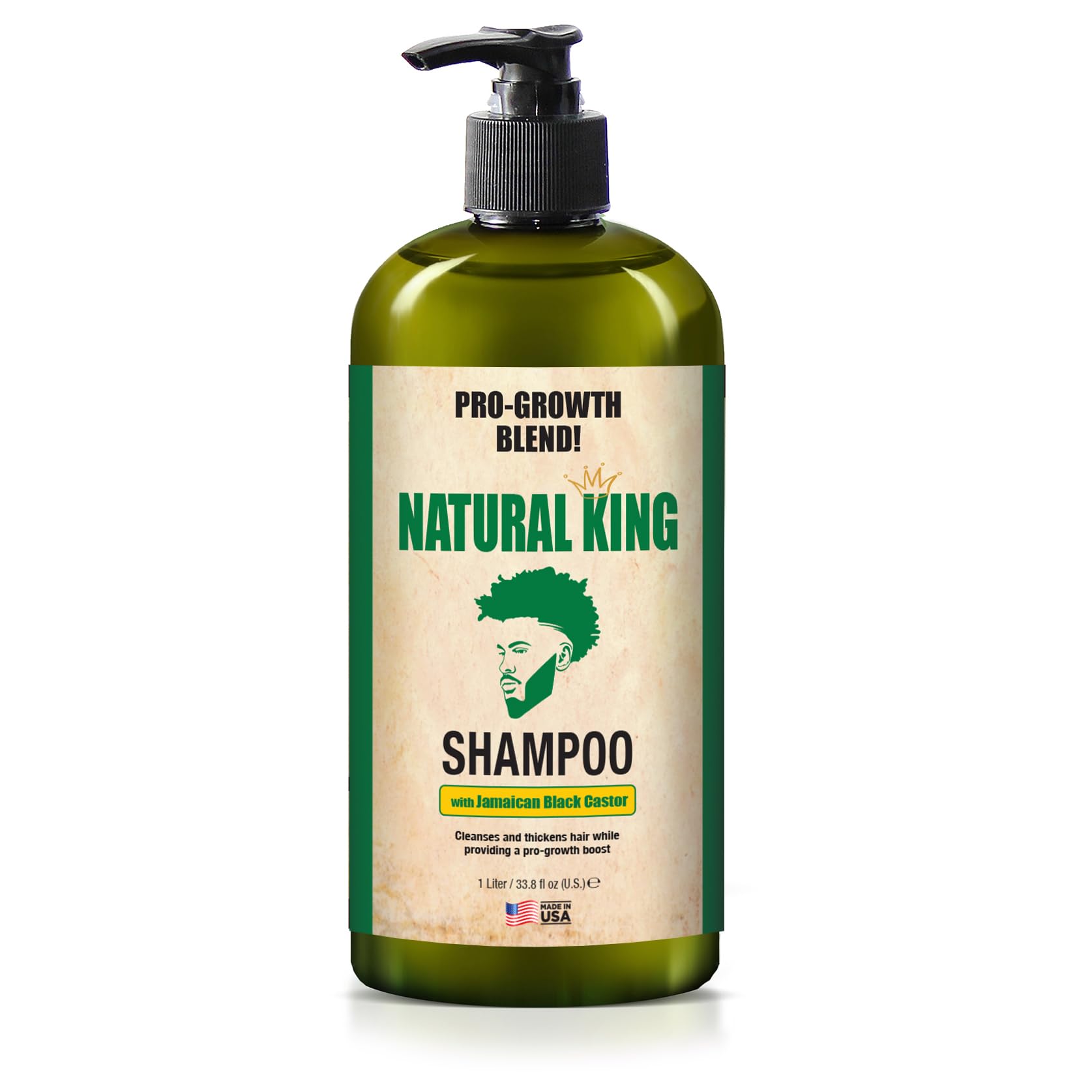 SFC Natural King Jamaican Black Castor Shampoo 33.8 oz + Pro-Growth Hair & Beard Oil 7.1 oz Set for Nourishing Hair Growth