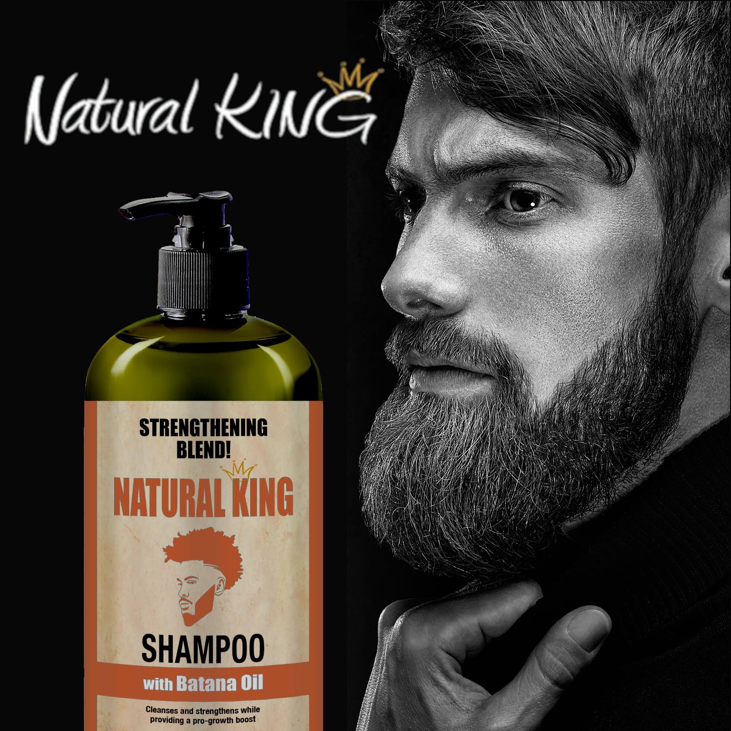 SFC Natural King Strengthening Shampoo with Batana Oil – 33.8 oz for Hair Growth & Thickness