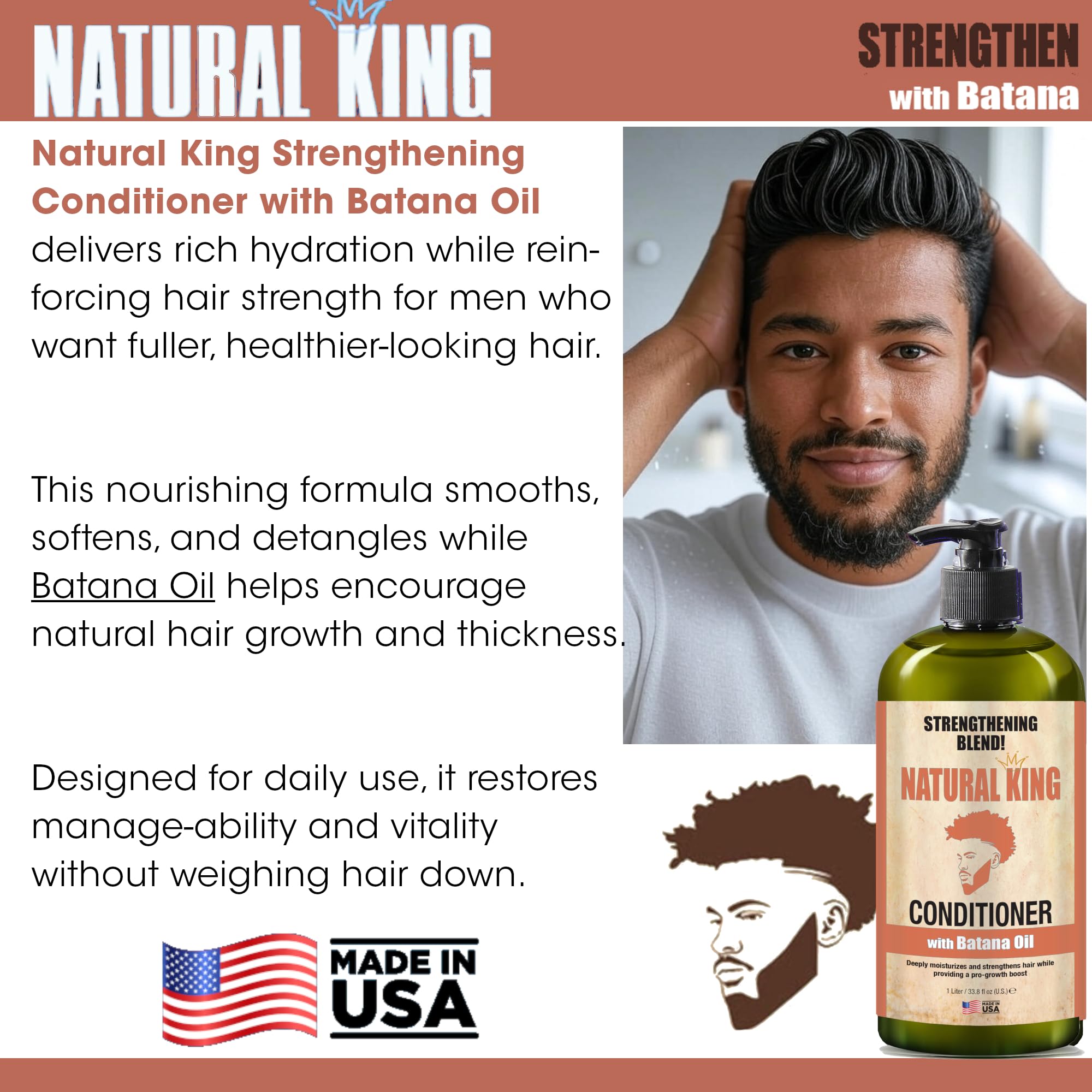 SFC Natural King Strengthening Conditioner with Batana Oil – 33.8 oz