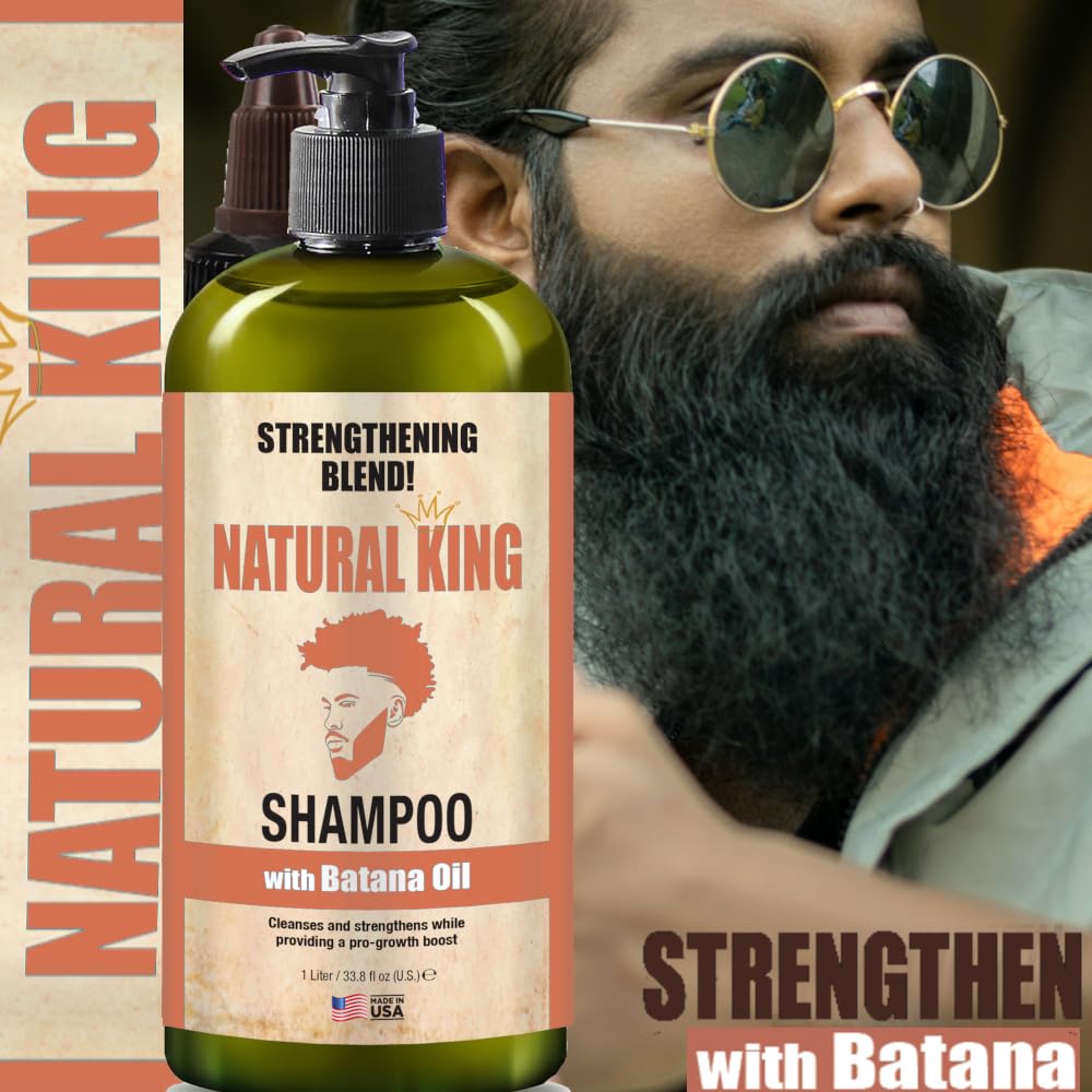 SFC Natural King Strengthening Shampoo with Batana Oil – 33.8 oz for Hair Growth & Thickness