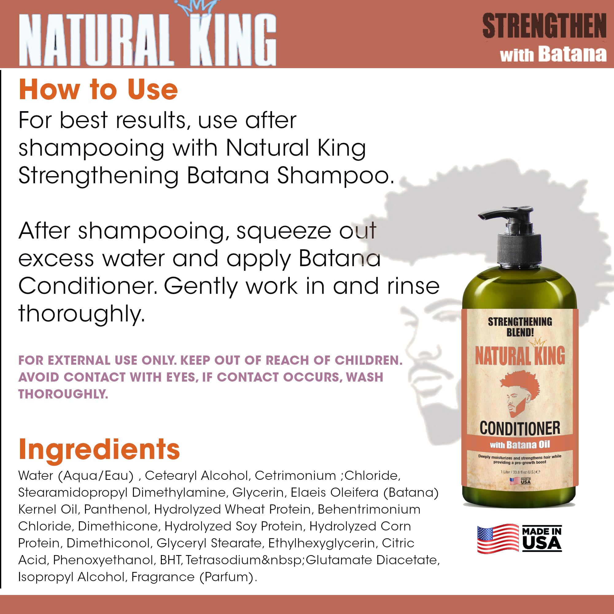SFC Natural King Strengthening Conditioner with Batana Oil – 33.8 oz