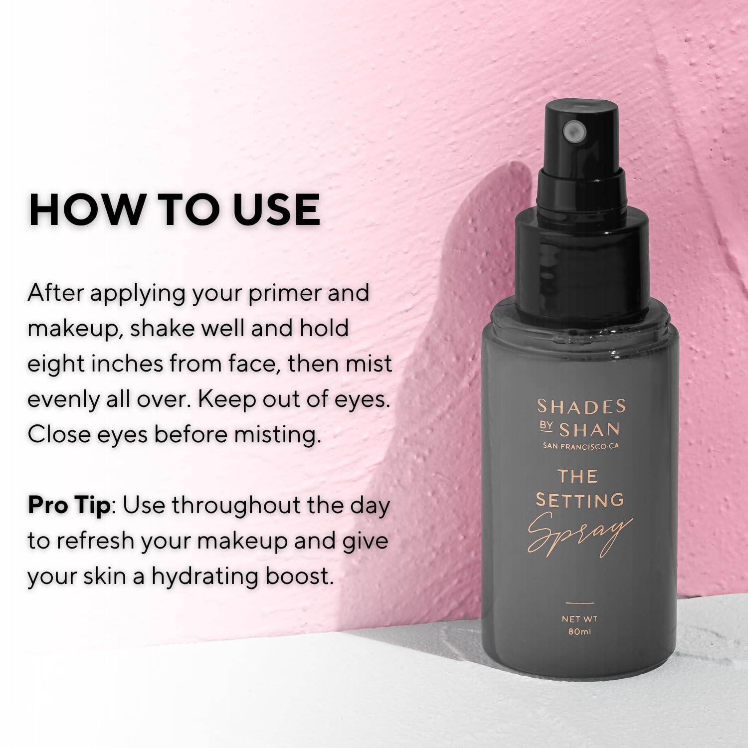 Shades by Shan Setting Spray – Alcohol-Free, Long-Wearing, Vegan, 80ml