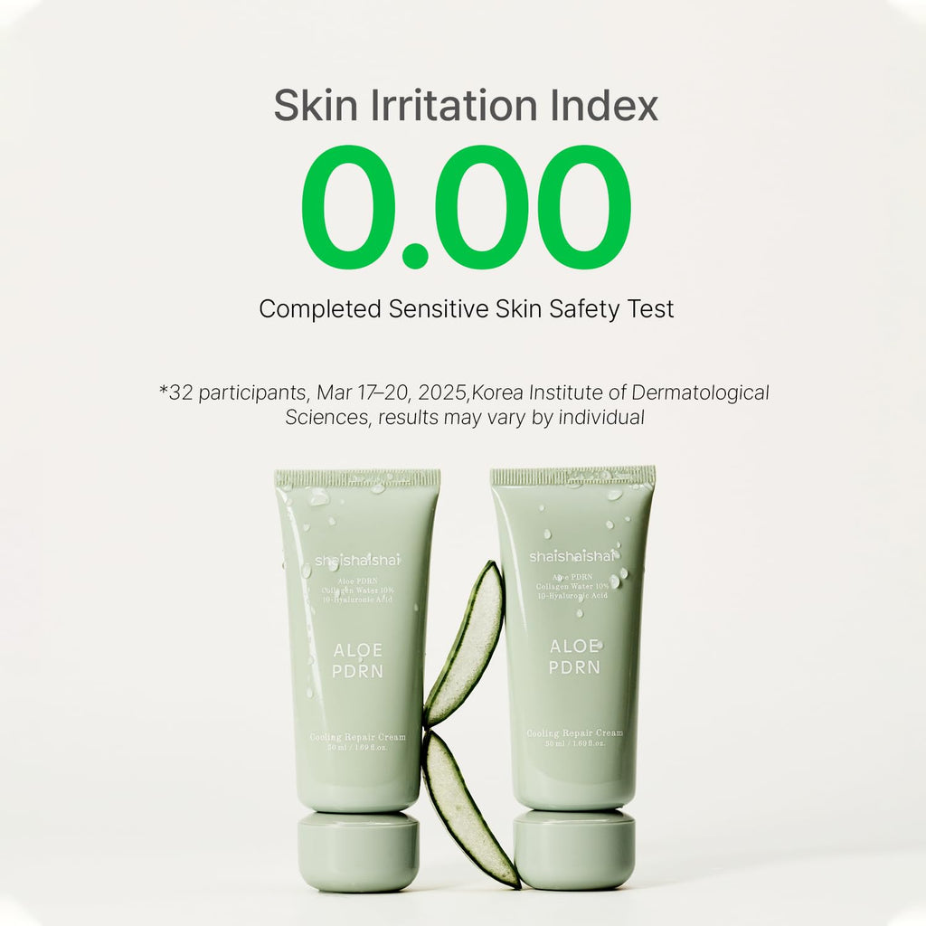 shaishaishai Aloe PDRN Cooling Repair Cream – Hydrating Soothing Face Moisturizer with Vegan Collagen & Hyaluronic Acid, Calms Heat-Stressed Skin, 50ml