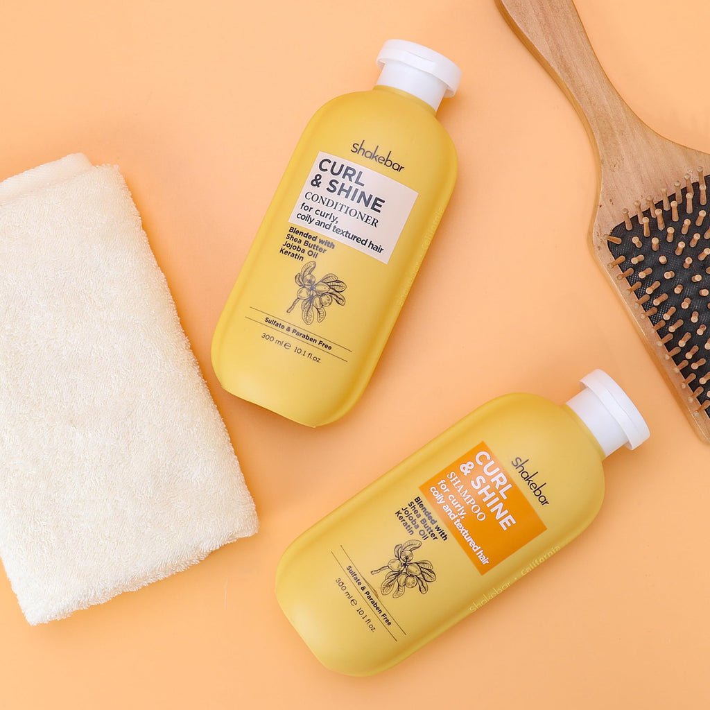 SHAKEBAR Keratin Curly Hair Shampoo & Conditioner Set – Curl & Shine
