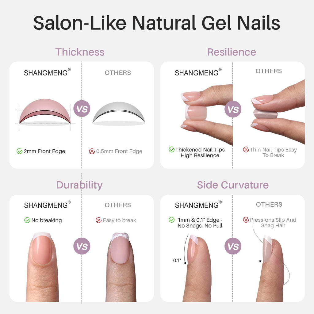 ShangMeng Red Press On Nails Oval | Soft Gel 3D Silver Foil | 32 Reusable Nails Kit