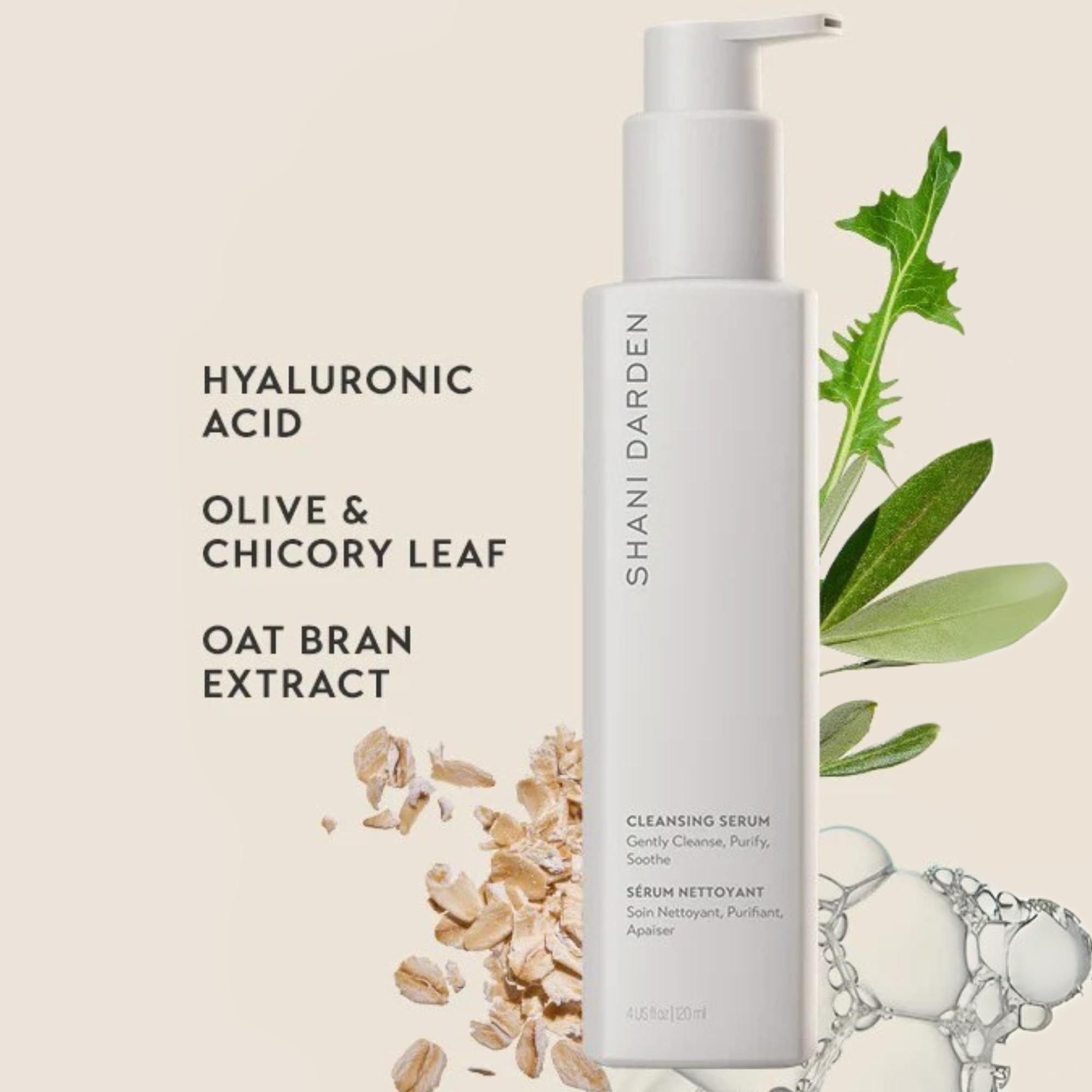SHANI DARDEN Cleansing Serum Face Wash | Hydrating Gel Cleanser with Hyaluronic Acid & Oat Bran, 4 oz
