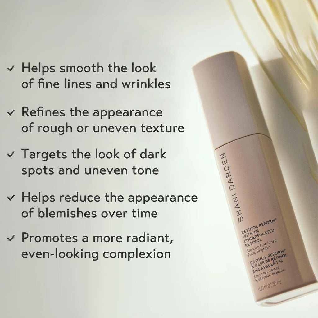 SHANI DARDEN Retinol Reform 1% Encapsulated Retinol Serum for Face & Neck – Gentle, Slow-Release with Tripeptide