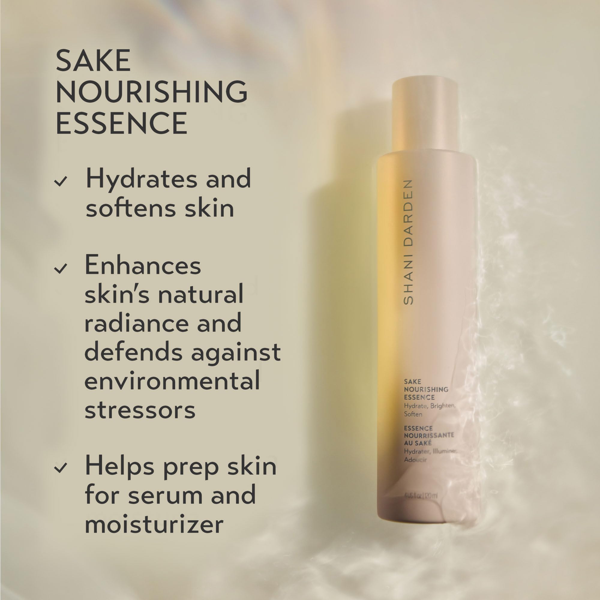 SHANI DARDEN Sake Nourishing Essence — Hydrating Facial Essence for Dehydrated and Sensitive Skin (4 oz)