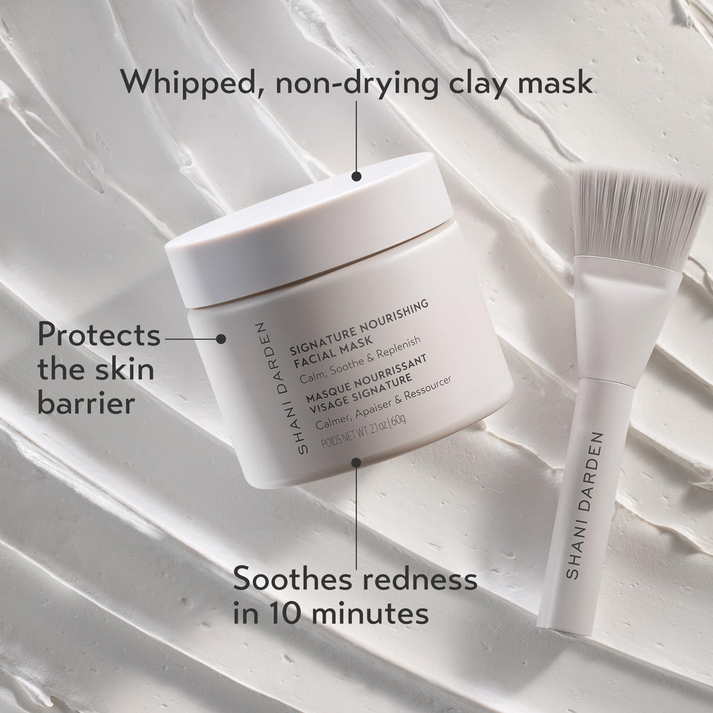 SHANI DARDEN Signature Nourishing Facial Mask – Calming Bentonite Clay Mask with Colloidal Oatmeal & Squalane, 2.1 fl oz