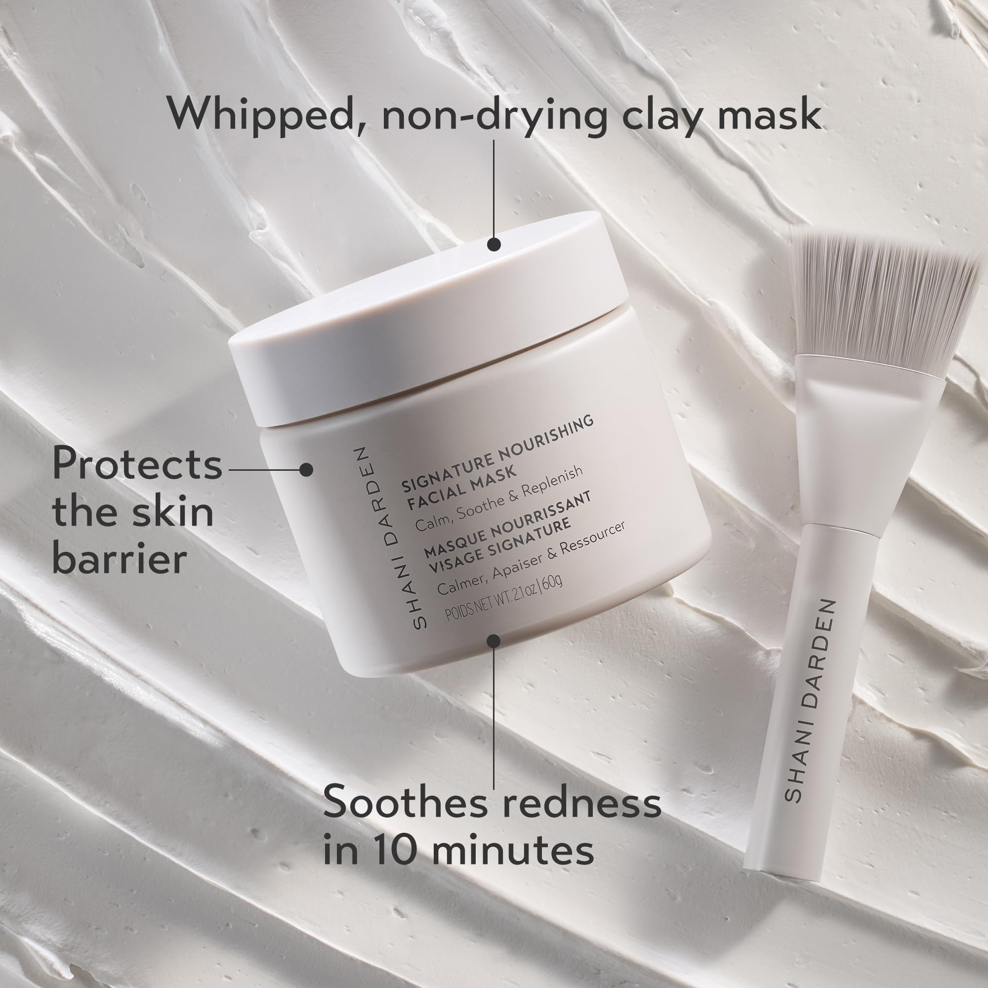 SHANI DARDEN Signature Nourishing Facial Mask – Calming Bentonite Clay Mask with Colloidal Oatmeal & Squalane, 2.1 fl oz