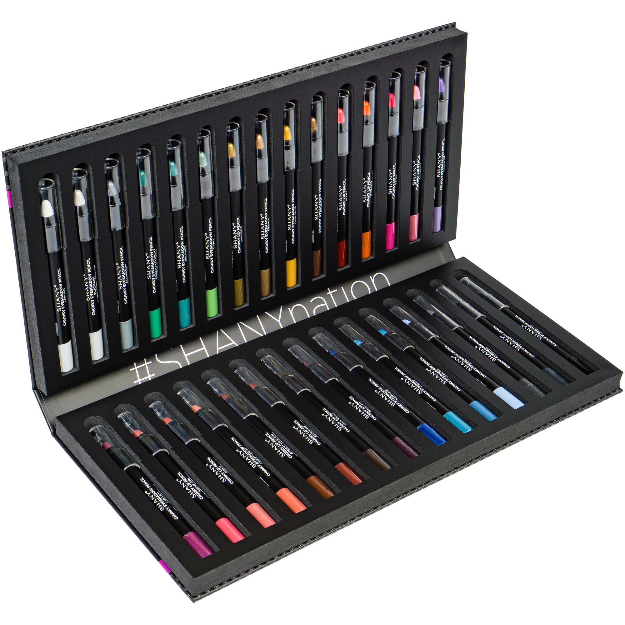 SHANY Chunky Eyeshadow Pencils – 30-Color Multi-Use Set with Aloe Vera & Vitamin E