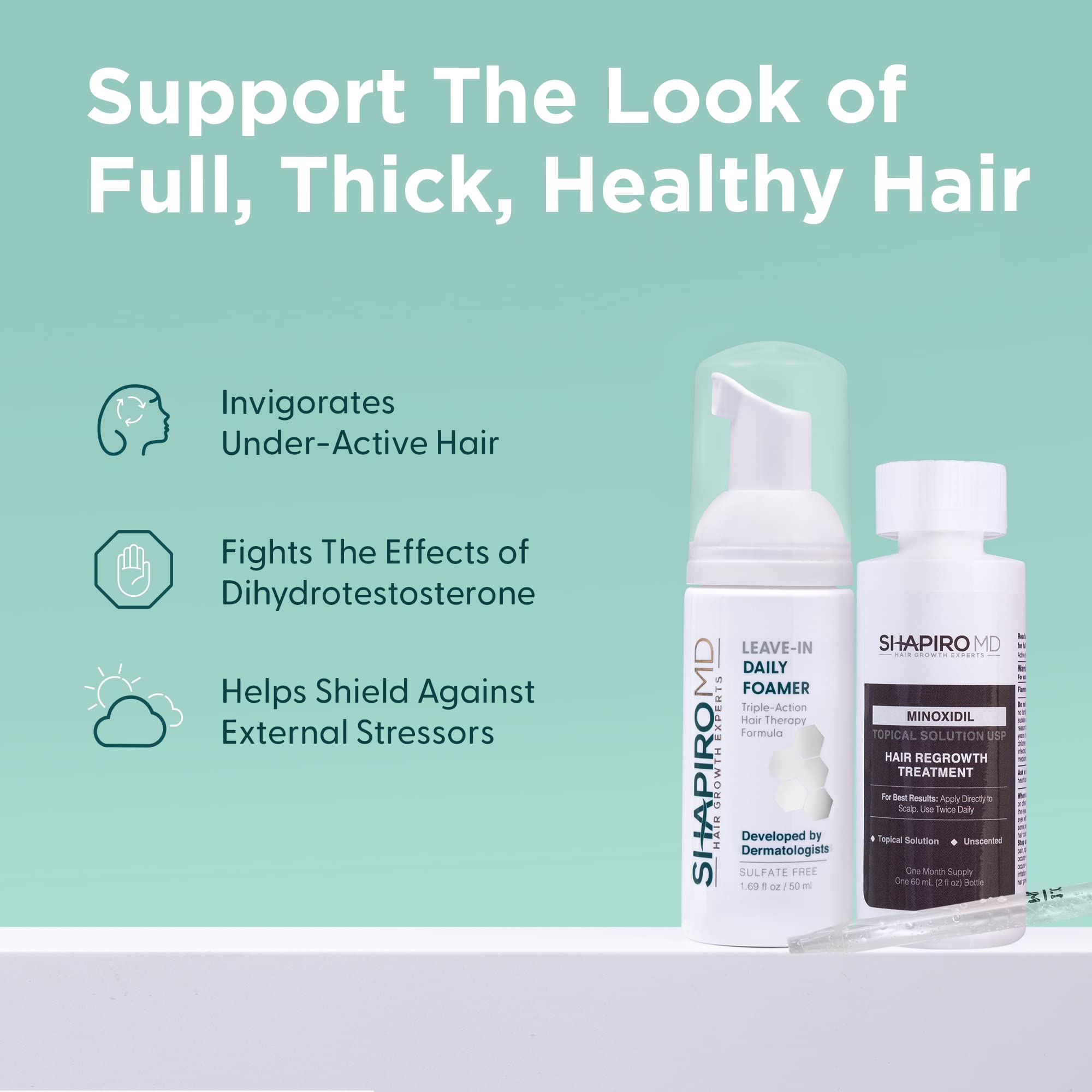 Shapiro MD Hair Growth Experts Womens Travel Kit — Leave-In Foamer & 2% Minoxidil