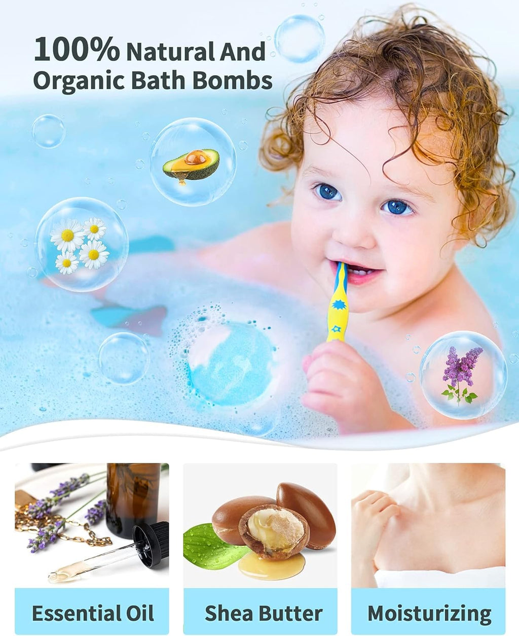 SHARLOVY Light Up Bath Bombs Gift Set – 6 x 4.23 oz with Essential Oils