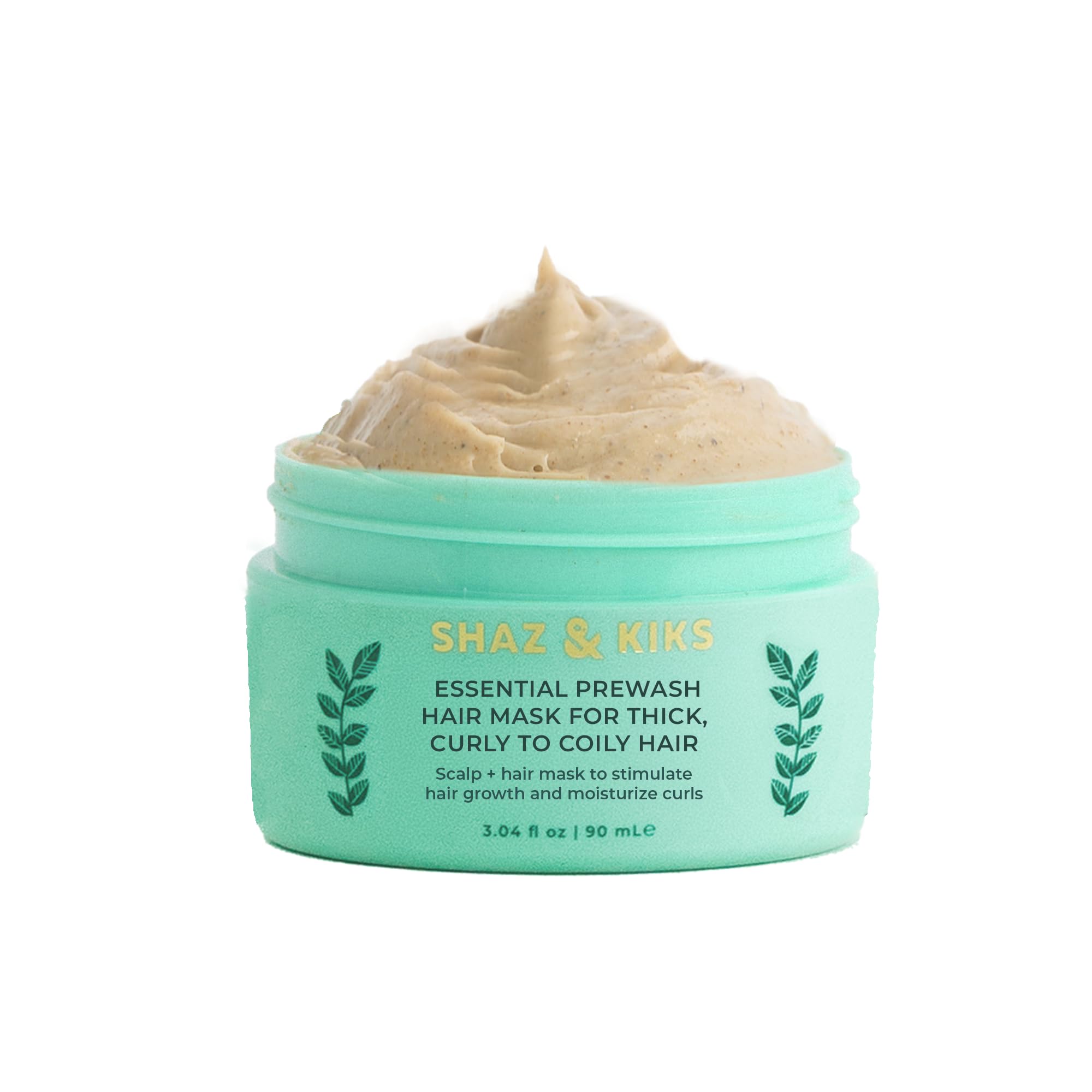 SHAZ & KIKS Essential Prewash Scalp+Hair Mask — 90ml | 35+ Nutrients for Thick Curl Care