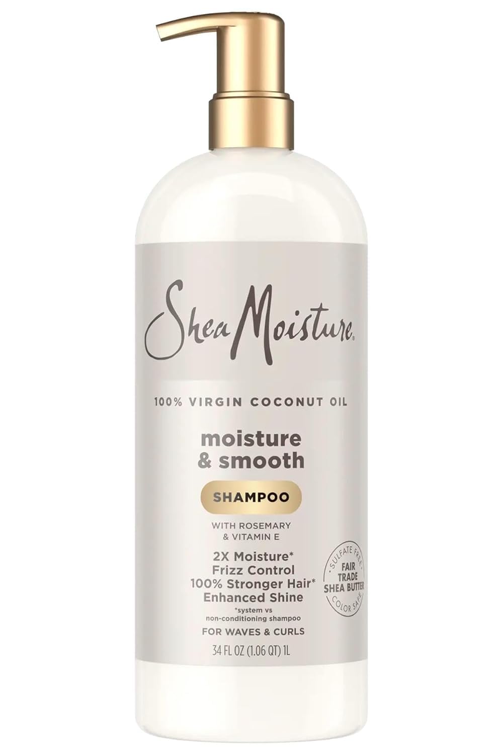 SheaMoisture 100% Virgin Coconut Oil Moisture & Smooth Shampoo – 34 oz