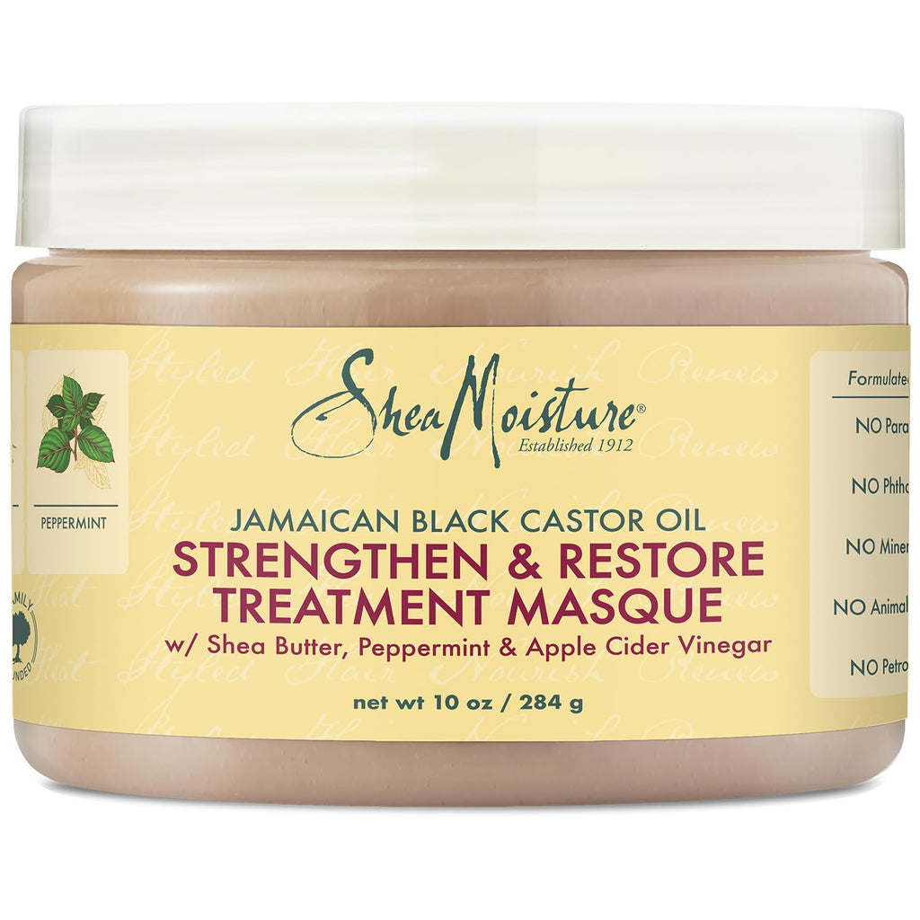 SheaMoisture Jamaican Black Castor Oil Treatment Masque — Deep Conditioner for Dry, Damaged Hair (10 oz)